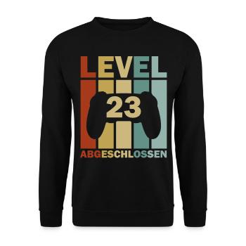 23. Geburtstag Februar Jahrgang 2000 Gamer - Unisex Pullover - Schwarz - Vorne - Alina (178cm) & Michal (187cm)