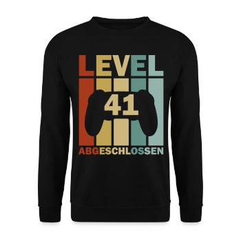 41. Geburtstag Februar Jahrgang 1982 Gamer - Unisex Pullover - Schwarz - Vorne - Alina (178cm) & Michal (187cm)
