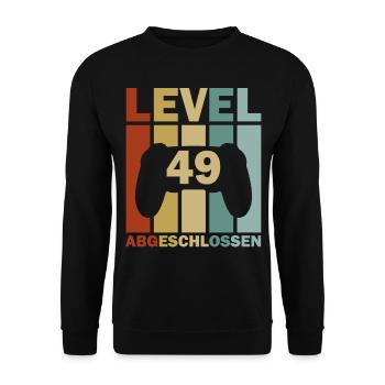 49. Geburtstag Februar Jahrgang 1974 Gamer - Unisex Pullover - Schwarz - Vorne - Alina (178cm) & Michal (187cm)