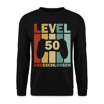 50. Geburtstag Februar Jahrgang 1973 Gamer - Unisex Pullover - Schwarz - Vorne - Alina (178cm) & Michal (187cm)