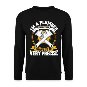 Je suis plombier, donc je dois être très précis - Sweat-shirt Unisexe - noir - Devant - Alina (178cm) & Michal (187cm)