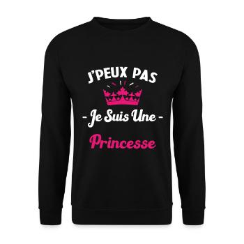 Je Peux Pas Je Suis une Princesse Humour Maman - Sweat-shirt Unisexe - noir - Devant - Alina (178cm) & Michal (187cm)