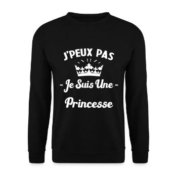 Je Peux Pas Je Suis une Princesse Humour Maman - Sweat-shirt Unisexe - noir - Devant - Alina (178cm) & Michal (187cm)