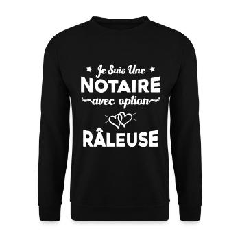 Femme je suis une notaire avec option râleuse - Sweat-shirt Unisexe - noir - Devant - Alina (178cm) & Michal (187cm)