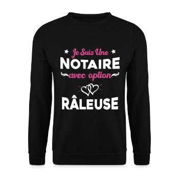 Femme je suis une notaire avec option râleuse - Sweat-shirt Unisexe - noir - Devant - Alina (178cm) & Michal (187cm)