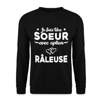 Je suis une soeur avec option Râleuse - Sweat-shirt Unisexe - noir - Devant - Alina (178cm) & Michal (187cm)