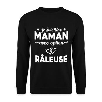 Je suis une maman avec option râleuse - Sweat-shirt Unisexe - noir - Devant - Alina (178cm) & Michal (187cm)