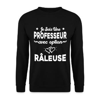 Femme je suis une professeur avec option râleuse - Sweat-shirt Unisexe - noir - Devant - Alina (178cm) & Michal (187cm)
