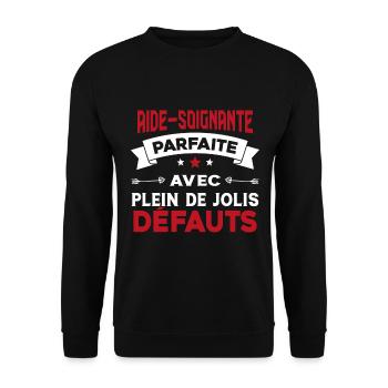 Aide soignante parfaite Cadeau Humour - Sweat-shirt Unisexe - noir - Devant - Alina (178cm) & Michal (187cm)