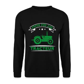 J'peux pas j'ai tracteur - Sweat-shirt Unisexe - noir - Devant - Alina (178cm) & Michal (187cm)