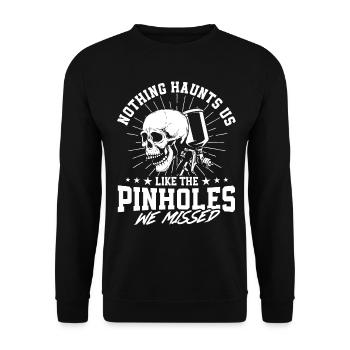 The pinholes we overlooked Autolacki - Unisex Sweatshirt - black - Front - Alina (178cm) & Michal (187cm)