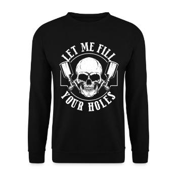 Laissez-moi combler vos trous Peinture de voiture - Sweat-shirt Unisexe - noir - Devant - Alina (178cm) & Michal (187cm)