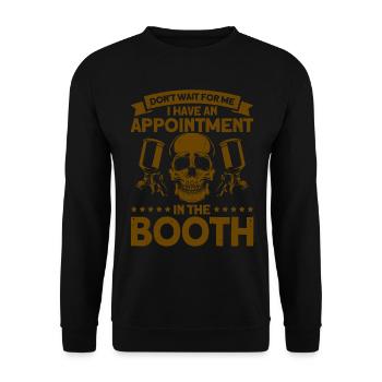 Verabredung in der Kabine Autolackierung Geschenk - Unisex Pullover - Schwarz - Vorne - Alina (178cm) & Michal (187cm)