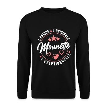 Mounette L'unique L'originale L'exeptionnelle - Sweat-shirt Unisexe - noir - Devant - Alina (178cm) & Michal (187cm)
