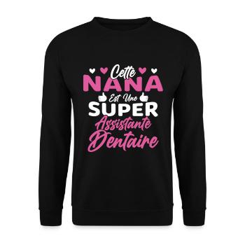 Cette Nana Est Une Super Assistante Dentaire - Sweat-shirt Unisexe - noir - Devant - Alina (178cm) & Michal (187cm)