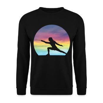 Women's Fencer Silhouette Girls Cute Fencing Lover - Unisex Sweatshirt - black - Front - Alina (178cm) & Michal (187cm)