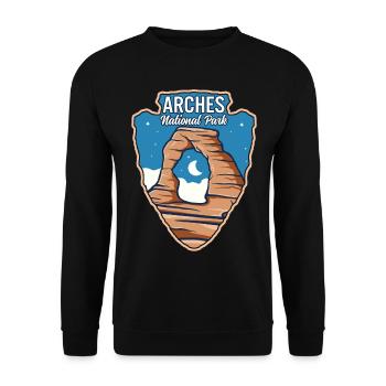 Arches National Park US Park Arrowhead Nature - Unisex Sweatshirt - black - Front - Alina (178cm) & Michal (187cm)