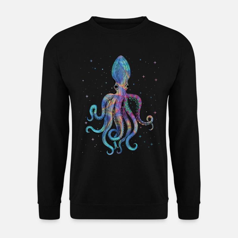 Outer Space Octopus Psychédélique Kraken Cosmique - Sweat-shirt Unisexe - noir