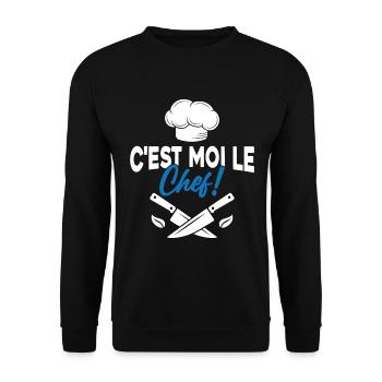C'est moi le chef Toque de cuisinier - Sweat-shirt Unisexe - noir - Devant - Alina (178cm) & Michal (187cm)