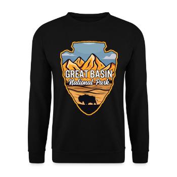 Great Basin US National Park Arrowhead Buffalo - Unisex Sweatshirt - black - Front - Alina (178cm) & Michal (187cm)