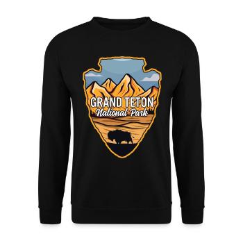 Parc national américain de Grand Teton Montagne Arrowhead - Sweat-shirt Unisexe - noir - Devant - Alina (178cm) & Michal (187cm)