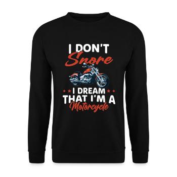 Je Ne Ronfle Pas Je Rêve Que Je Suis Une Moto - Sweat-shirt Unisexe - noir - Devant - Alina (178cm) & Michal (187cm)