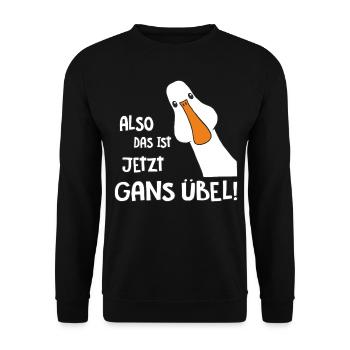 Gans übel - Unisex Pullover - Schwarz - Vorne - Alina (178cm) & Michal (187cm)