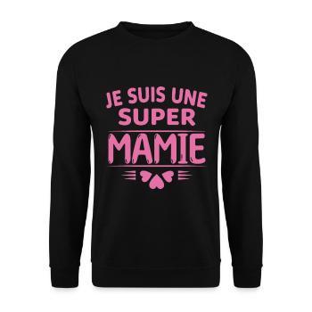 Super Mamie Cadeau de Noël Fête des Grands Mères - Sweat-shirt Unisexe - noir - Devant - Alina (178cm) & Michal (187cm)