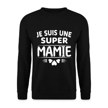 Super Mamie Cadeau de Noël Fête des Grands Mères - Sweat-shirt Unisexe - noir - Devant - Alina (178cm) & Michal (187cm)