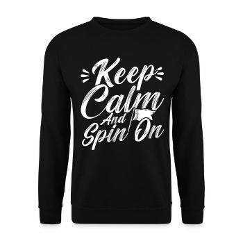 Restez calme et continuez à tourner Garde de drapeau Geschen - Sweat-shirt Unisexe - noir - Devant - Alina (178cm) & Michal (187cm)