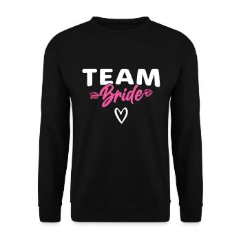 Team Braut Bride - Unisex Sweatshirt - black - Front - Alina (178cm) & Michal (187cm)