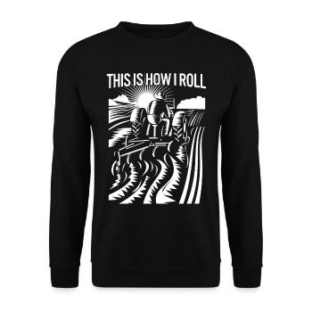 Voici comment je roule drôle de tracteur d’élevage agricole - Sweat-shirt Unisexe - noir - Devant - Alina (178cm) & Michal (187cm)