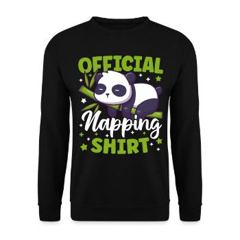 Chemise officielle de sieste Cute Sleeping Kawaii Panda - Sweat-shirt Unisexe - noir - Devant - Alina (178cm) & Michal (187cm)