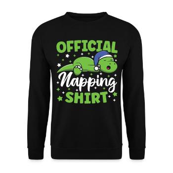 Official Napping Shirt Cute Kawaii Sleeping - Unisex Sweatshirt - black - Front - Alina (178cm) & Michal (187cm)