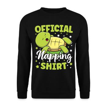 Offizielles Nickerchen Shirt Cute Kawaii Sleeping - Unisex Pullover - Schwarz - Vorne - Alina (178cm) & Michal (187cm)