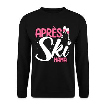 Apres Ski Après Ski Mama Geschenk - Unisex Pullover - Schwarz - Vorne - Alina (178cm) & Michal (187cm)