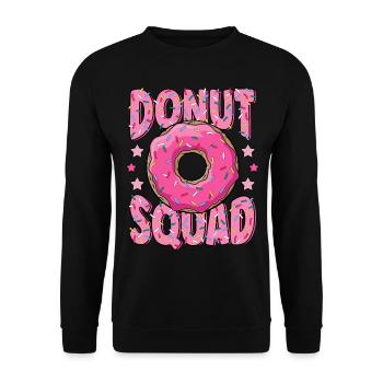 Pink Donut Squad Saupoudre Donut Lover Matching - Sweat-shirt Unisexe - noir - Devant - Alina (178cm) & Michal (187cm)