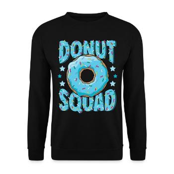 Blue Donut Squad Saupoudre Donut Lover Matching - Sweat-shirt Unisexe - noir - Devant - Alina (178cm) & Michal (187cm)