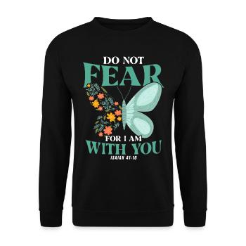 Christian Inspiring Jesus God Gift - Unisex Sweatshirt - black - Front - Alina (178cm) & Michal (187cm)