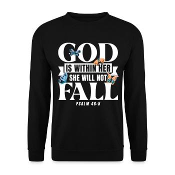 Bible Verse Inspirational Jesus God Gift - Unisex Sweatshirt - black - Front - Alina (178cm) & Michal (187cm)