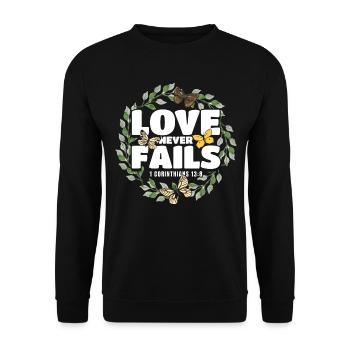 Christian Bible Verse Religious Gift - Unisex Sweatshirt - black - Front - Alina (178cm) & Michal (187cm)