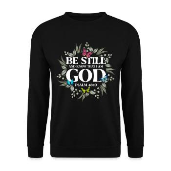 Inspiring Christian Religious Gift - Unisex Sweatshirt - black - Front - Alina (178cm) & Michal (187cm)