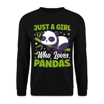 Just A Girl Who Loves Panda Bear Cute Sleeping - Unisex Sweatshirt - black - Front - Alina (178cm) & Michal (187cm)