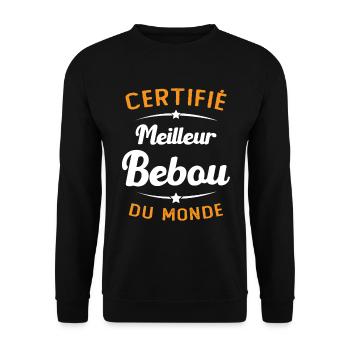Homme Grand père surnom Papa Humour Meilleur Bébou - Sweat-shirt Unisexe - noir - Devant - Alina (178cm) & Michal (187cm)