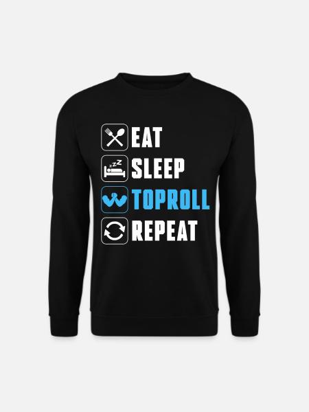Eat Sleep Toproll Repeat Armwrestler Funny Arm - Unisex Sweatshirt - black