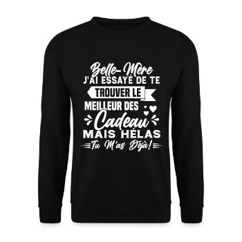 Belle mère Cadeau Fête des Mères Enfant Famille - Sweat-shirt Unisexe - noir - Devant - Alina (178cm) & Michal (187cm)