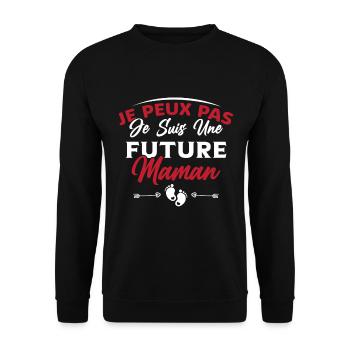 Femme Enceinte Grossesse Future Maman Cadeau - Sweat-shirt Unisexe - noir - Devant - Alina (178cm) & Michal (187cm)