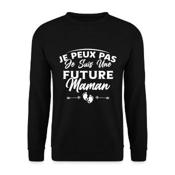 Femme Enceinte Grossesse Future Maman Cadeau - Sweat-shirt Unisexe - noir - Devant - Alina (178cm) & Michal (187cm)