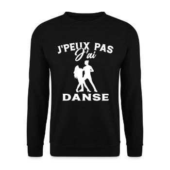 j'peux pas j'ai Danse - Humour Couple Cadeau - Sweat-shirt Unisexe - noir - Devant - Alina (178cm) & Michal (187cm)