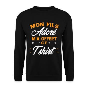 Mon Fils Adoré Humour Maman / Papa Cadeau - Sweat-shirt Unisexe - noir - Devant - Alina (178cm) & Michal (187cm)